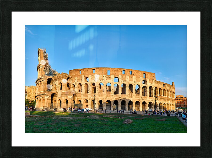 Rome Lazio Italy. The Colosseum Colosseo is an oval amphitheatre in the centre of the city of Rome just east of the Roman Forum Picture Frame print