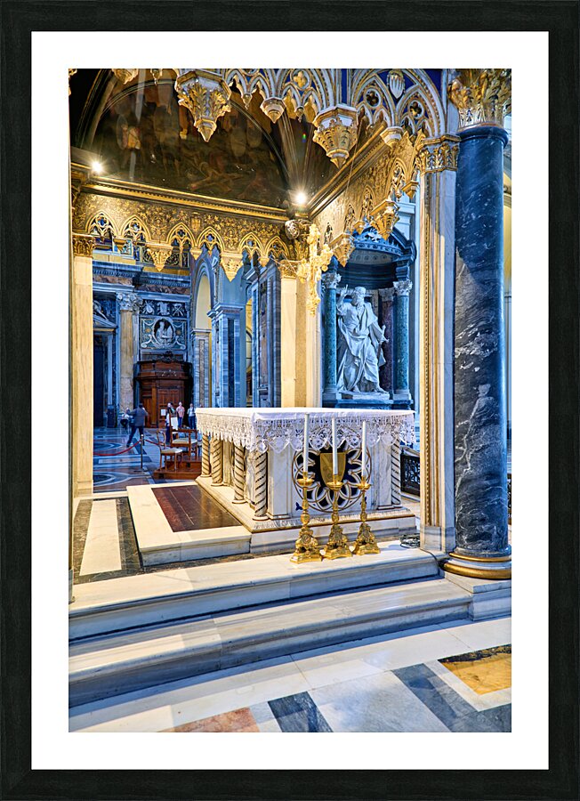 Rome Lazio Italy. The Archbasilica Cathedral of the Most Holy Savior and of Saints John the Baptist and John the Evangelist in the Lateran is a Catholic cathedral church and serves as the seat of the bishop of Rome the pope Picture Frame print