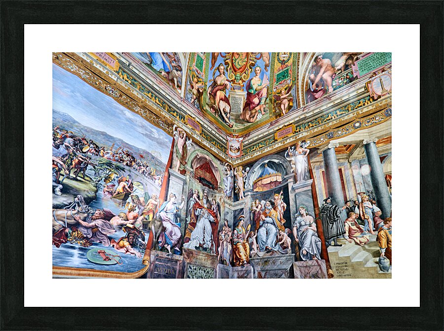 Rome Lazio Italy. The Vatican Museums in Vatican City. Raphael rooms frescoes Picture Frame print