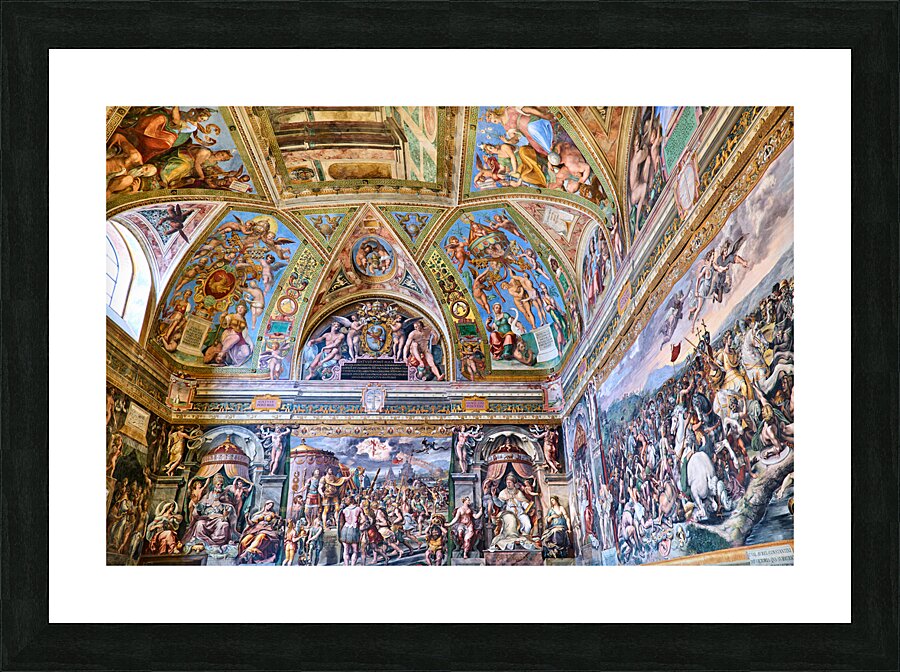 Rome Lazio Italy. The Vatican Museums in Vatican City. Raphael rooms frescoes Picture Frame print