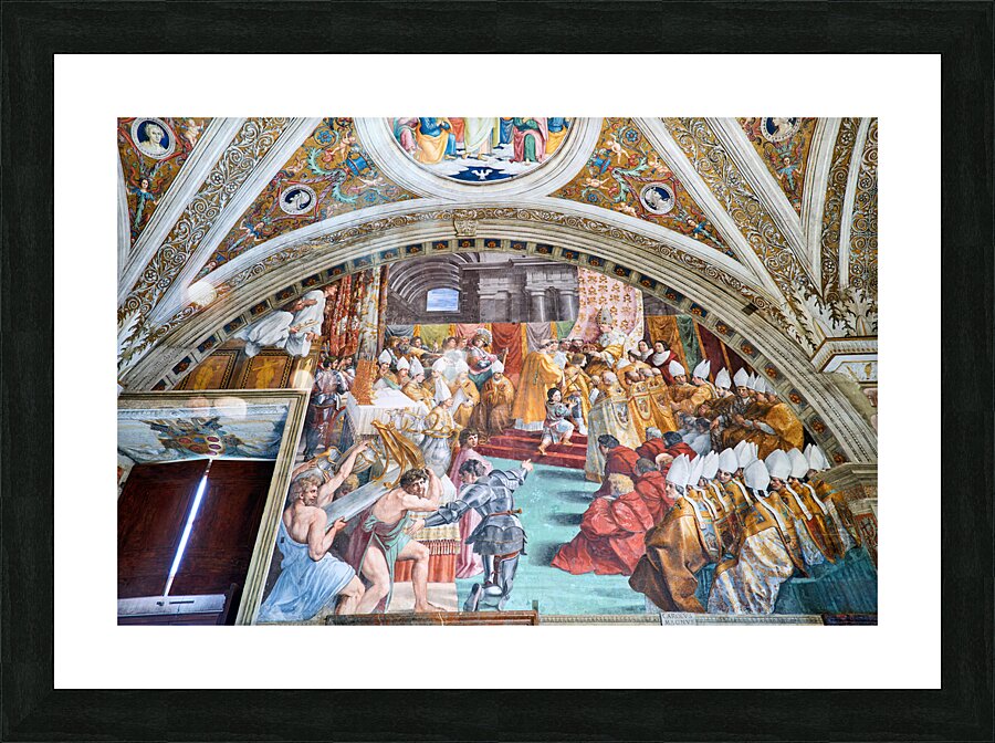 Rome Lazio Italy. The Vatican Museums in Vatican City. Raphael rooms frescoes Picture Frame print