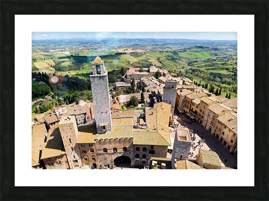 San Gimignano. Tuscany. Italy. Aerial view of the old town Picture Frame print