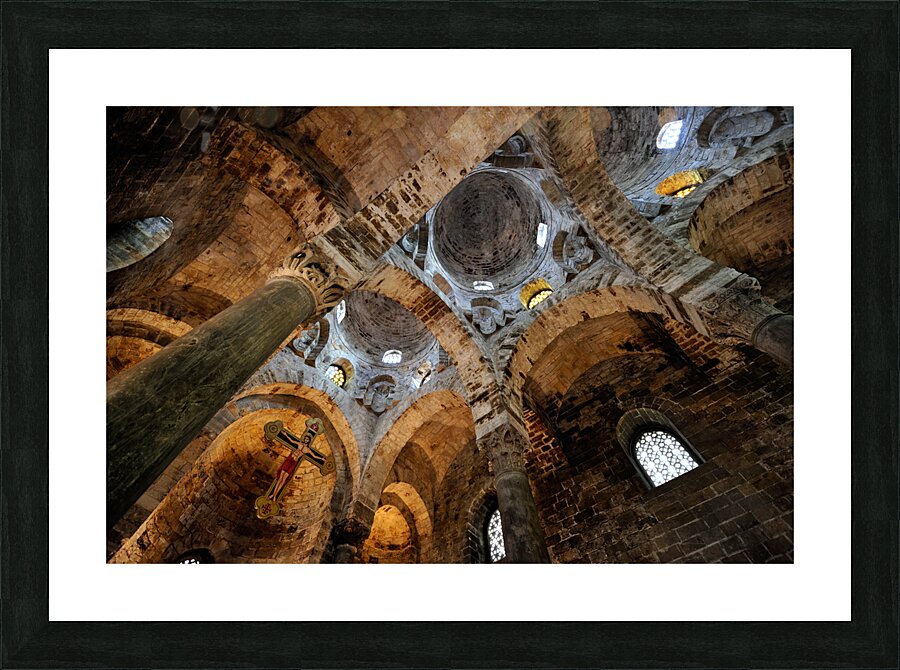 Interior View of the Central Aisle Domes of the Cappella di San Cataldo in Palermo Italy Picture Frame print