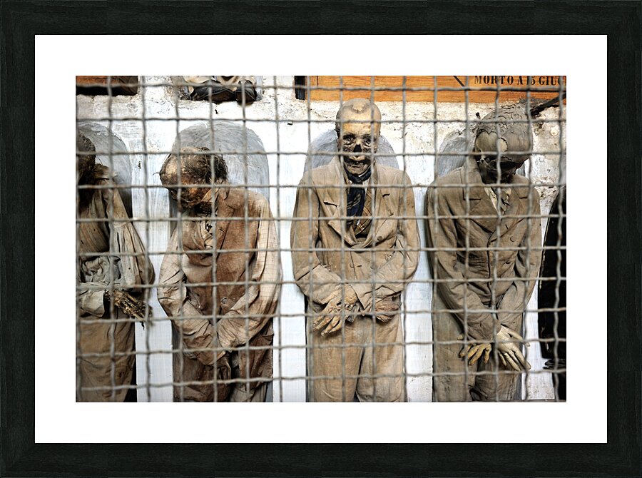 Mummified bodies in Palermo Catacombs. Italy Picture Frame print