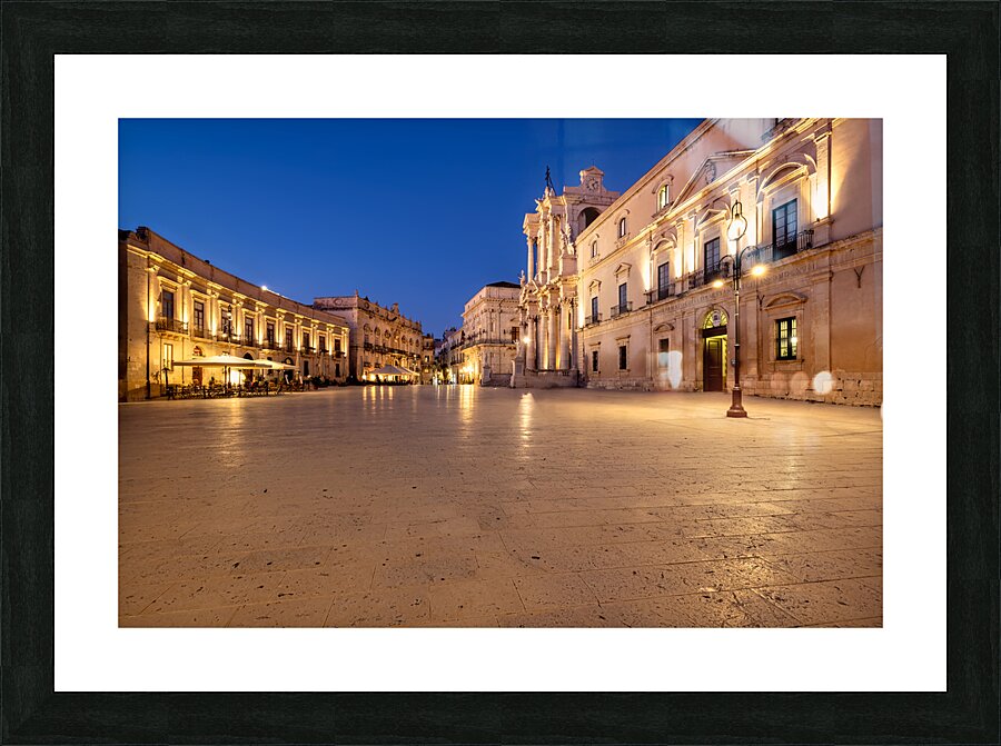 Syracuse Sicily Italy. The Cathedral of Syracuse in Ortygia Island Picture Frame print