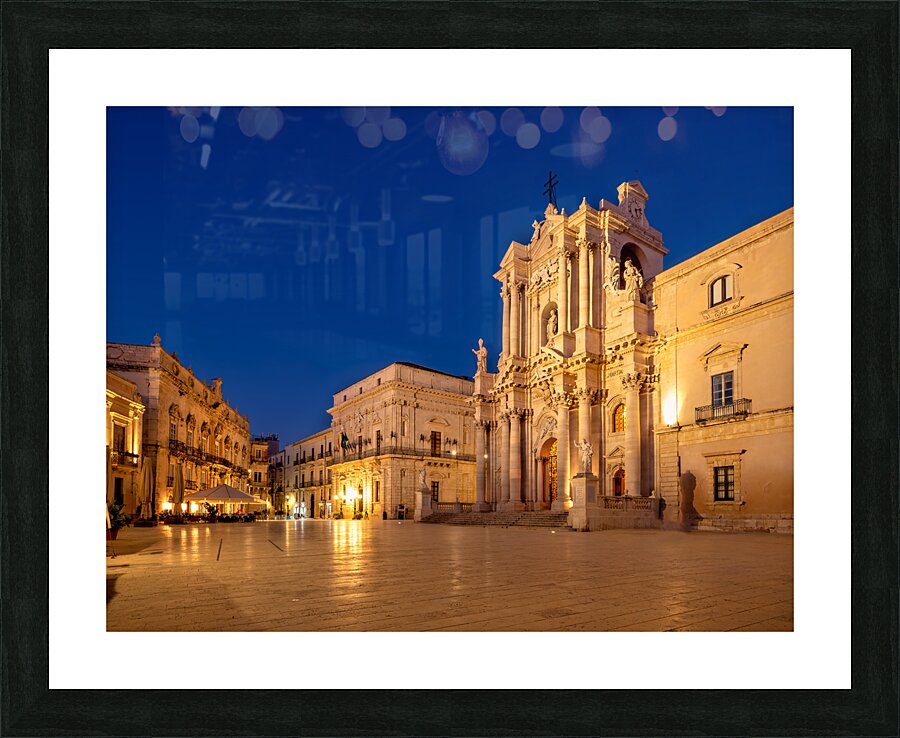 Syracuse Sicily Italy. The Cathedral of Syracuse in Ortygia Island Picture Frame print