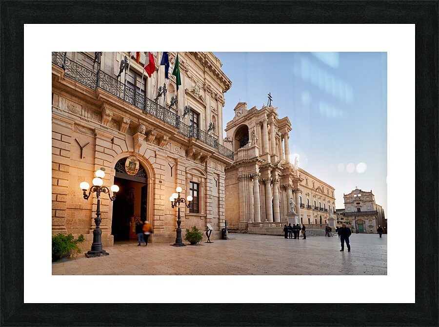 The Town Hall of Syracuse Ortygia. in Piazza Duomo. Sicily Italy Picture Frame print