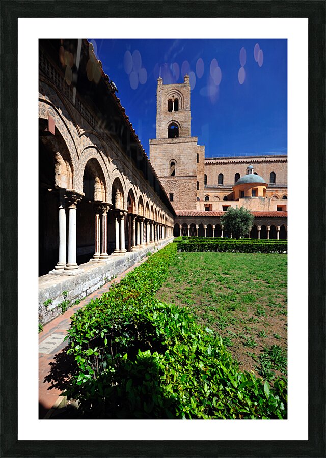 Palermo Sicily Italy. Duomo di Monreale. The cloister Picture Frame print