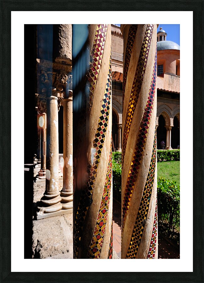 Palermo Sicily Italy. Duomo di Monreale. The cloister Picture Frame print