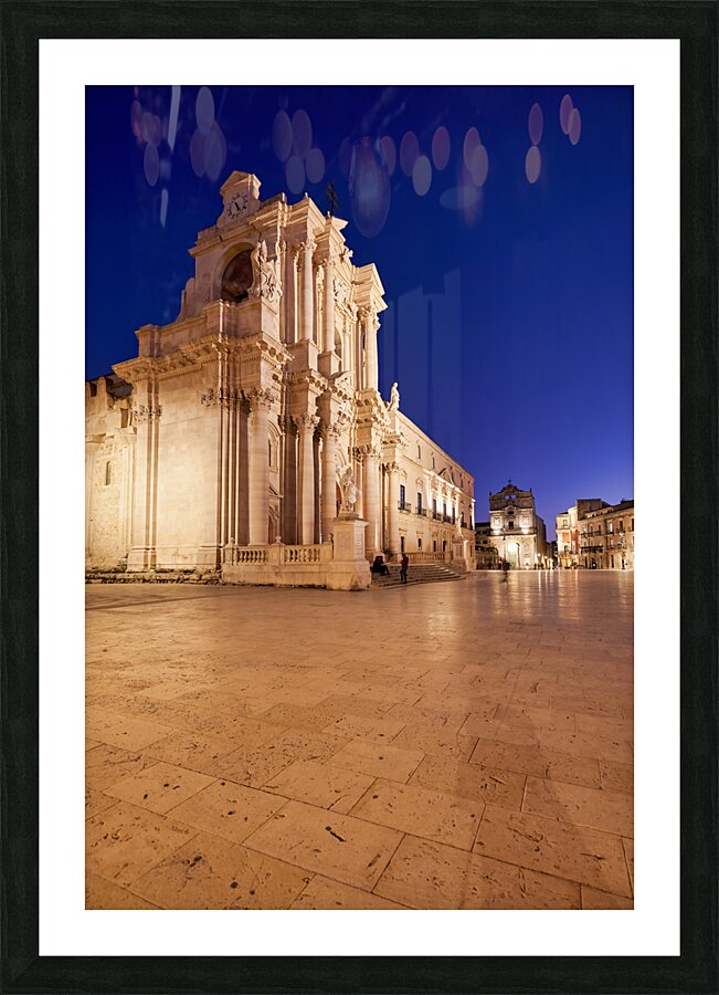 The Cathedral of Syracuse Duomo di Siracusa formally the Cattedrale metropolitana della Natività di Maria Santissima is an ancient Catholic church in Syracuse Sicily the seat of the Roman Catholic Archdiocese of Siracusa. Its structure is originally a Gre Picture Frame print
