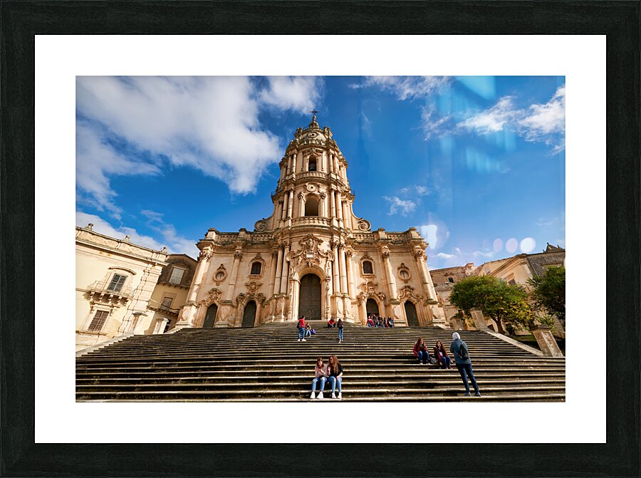 Duomo of San Giorgio Cathedral in Modica Sicily Italy Picture Frame print