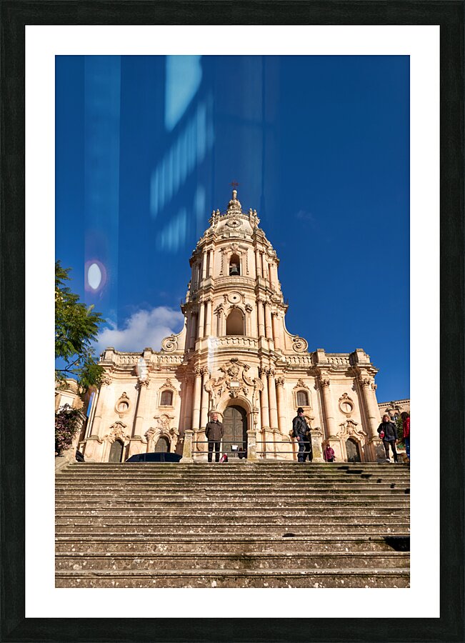 Duomo of San Giorgio Cathedral in Modica Sicily Italy Picture Frame print
