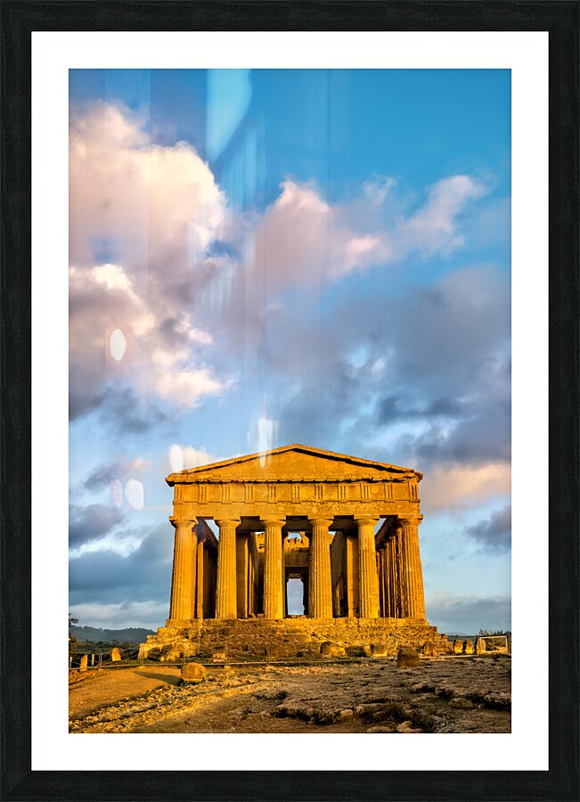 Agrigento Sicily Italy. Temple of Concordia in the Valley of the Temples Picture Frame print
