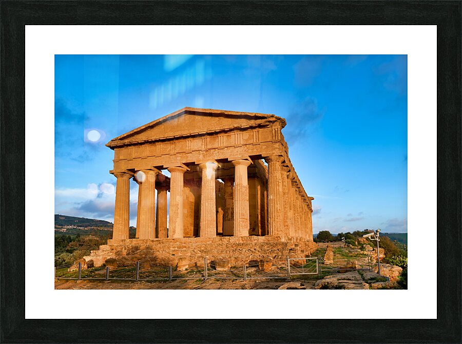Temple of Concordia Tempio della Concordia. Valle dei Templi Valley of the Temples. Agrigento Sicily Italy Picture Frame print