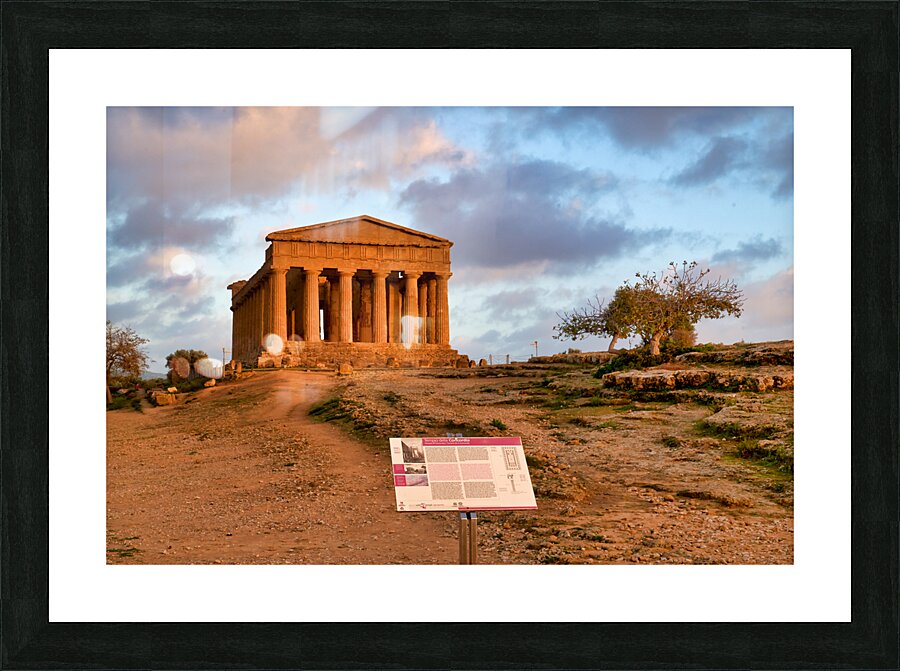 Temple of Concordia Tempio della Concordia. Valle dei Templi Valley of the Temples. Agrigento Sicily Italy Picture Frame print