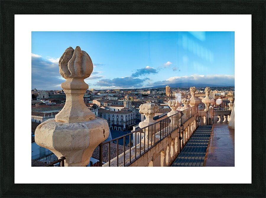 Panorama elevated view of Catania Sicily Italy Picture Frame print