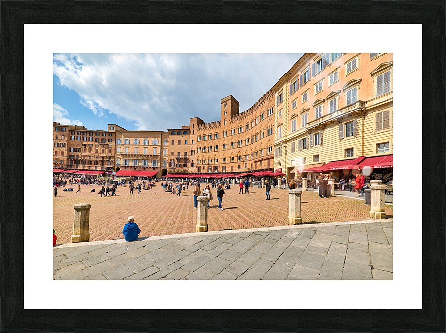 Siena Tuscany Italy. Restaurants in Piazza del Campo Picture Frame print