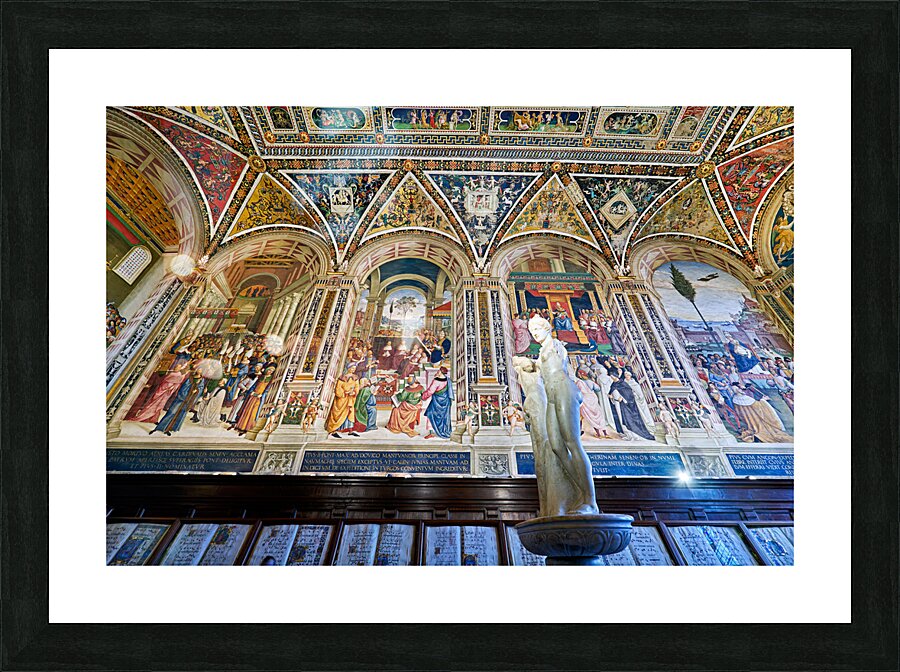 Siena Tuscany Italy. The Cathedral. Piccolomini Library with frescoes by Pinturicchio Picture Frame print