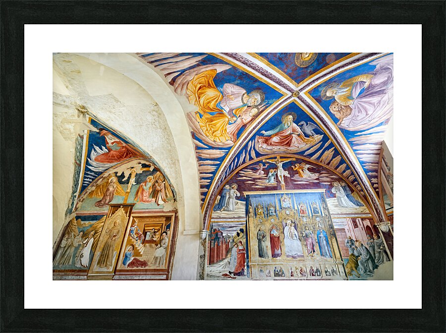Montefalco Umbria Italy. San Francesco Church frescoed by Benozzo Gozzoli Picture Frame print