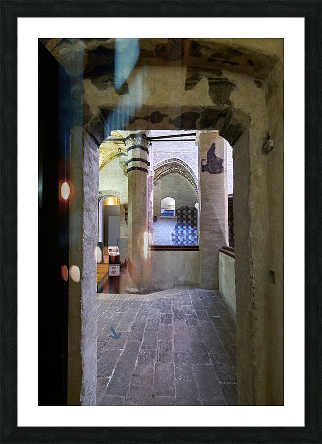 Foligno Umbria Italy. Frescoes at Trinci Palace Palazzo Trinci a patrician residence and museum. Picture Frame print