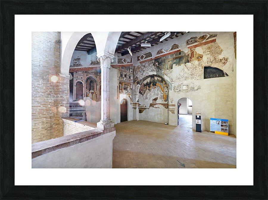 Foligno Umbria Italy. Frescoes at Trinci Palace Palazzo Trinci a patrician residence and museum. Picture Frame print