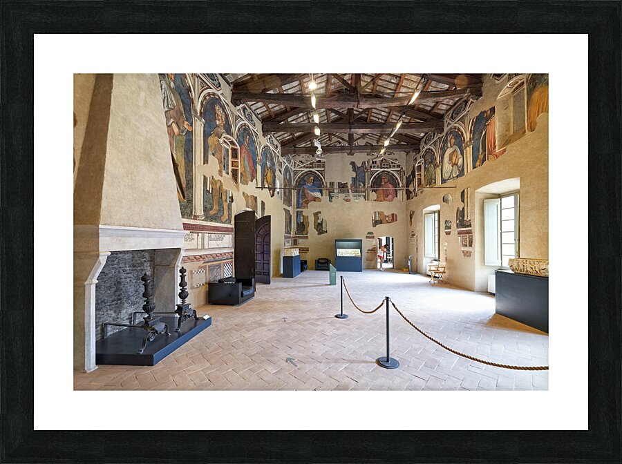 Foligno Umbria Italy. Frescoes at Trinci Palace Palazzo Trinci a patrician residence and museum. Picture Frame print