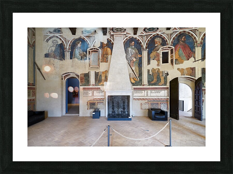Foligno Umbria Italy. Frescoes at Trinci Palace Palazzo Trinci a patrician residence and museum. Picture Frame print