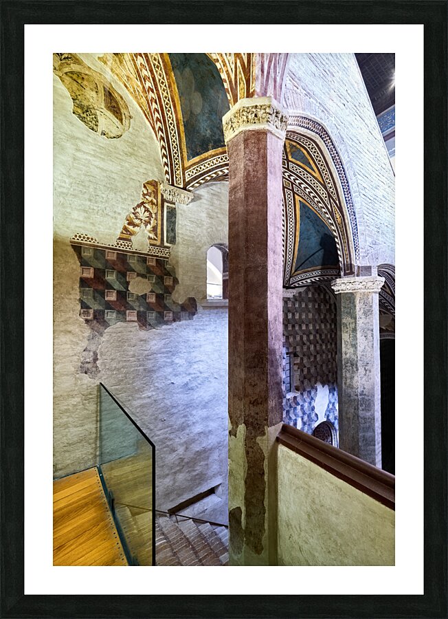 Foligno Umbria Italy. Frescoes at Trinci Palace Palazzo Trinci a patrician residence and museum. Picture Frame print