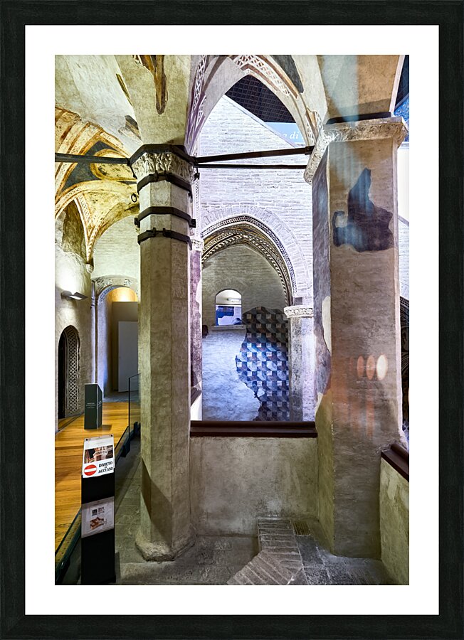 Foligno Umbria Italy. Frescoes at Trinci Palace Palazzo Trinci a patrician residence and museum. Picture Frame print