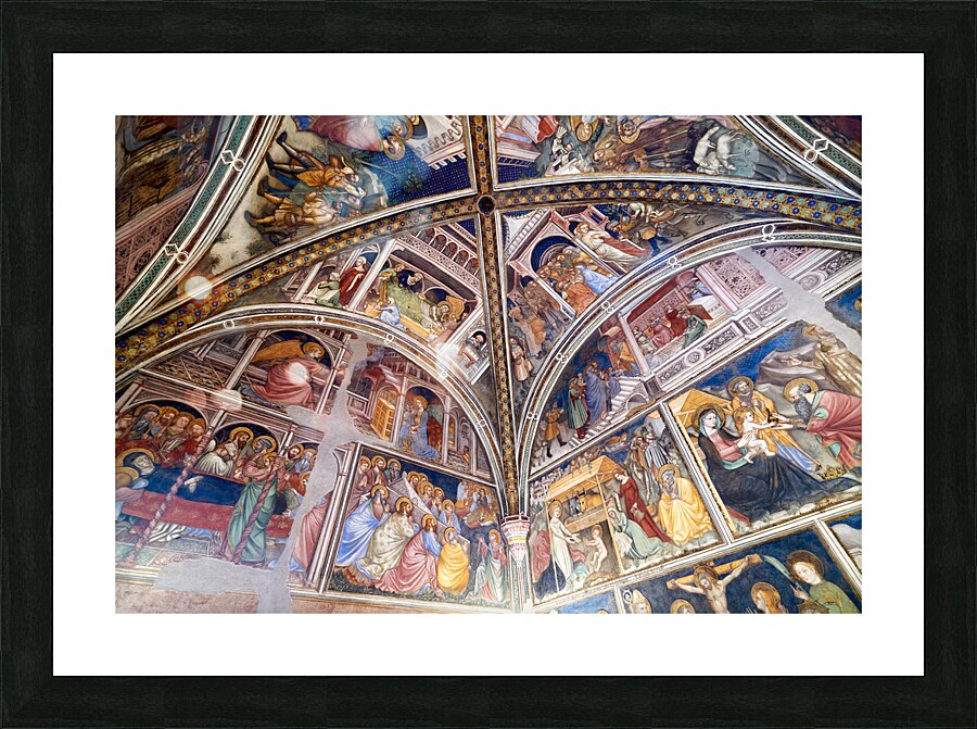 Foligno Umbria Italy. Frescoes at Trinci Palace Palazzo Trinci a patrician residence and museum. Picture Frame print