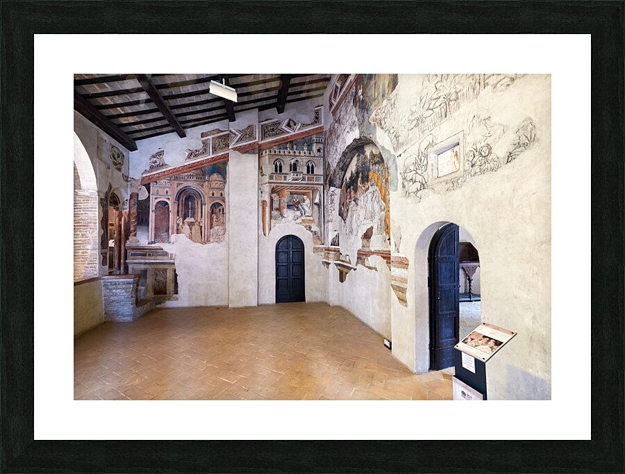 Foligno Umbria Italy. Frescoes at Trinci Palace Palazzo Trinci a patrician residence and museum. Picture Frame print