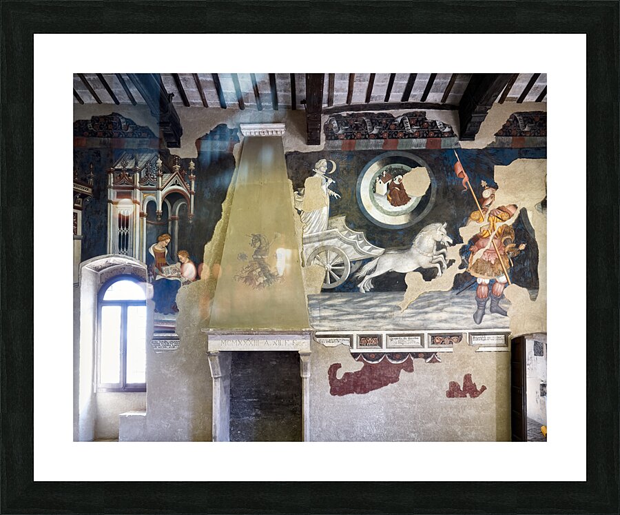 Foligno Umbria Italy. Frescoes at Trinci Palace Palazzo Trinci a patrician residence and museum. Picture Frame print