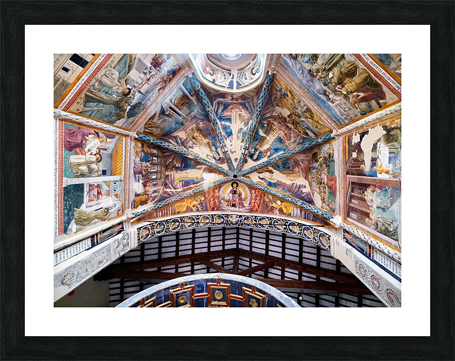 Montefalco Umbria Italy. San Francesco Church frescoed by Benozzo Gozzoli. The apse Picture Frame print