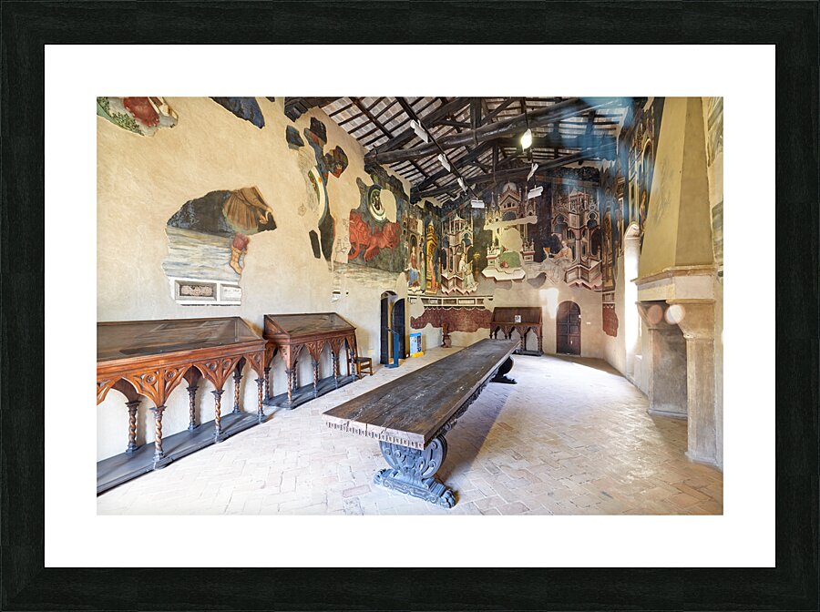 Foligno Umbria Italy. Frescoes at Trinci Palace Palazzo Trinci a patrician residence and museum. Picture Frame print
