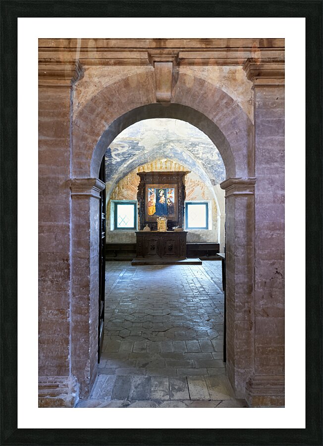 Montefalco Umbria Italy. San Francesco Church frescoed by Benozzo Gozzoli Picture Frame print