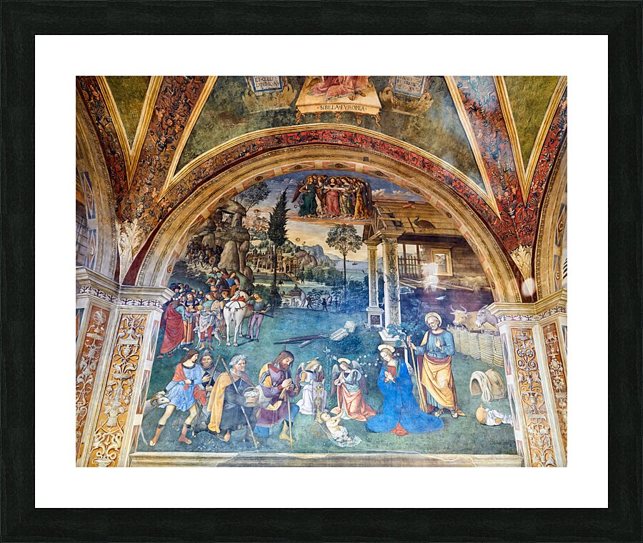 Spello Umbria Italy. Baglioni Chapel frescoed by Pinturicchio in Santa Maria Maggiore Church Picture Frame print