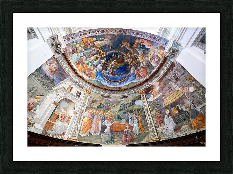 Spoleto Umbria Italy. The interior of the Cathedral. The frescoed apse by Filippo Lippi Picture Frame print
