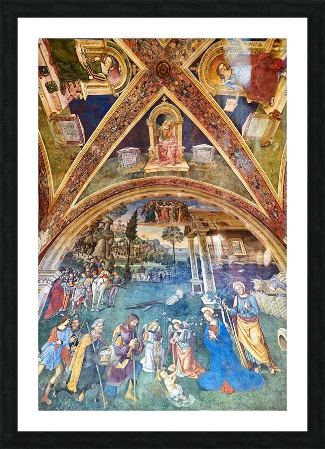 Spello Umbria Italy. Baglioni Chapel frescoed by Pinturicchio in Santa Maria Maggiore Church Picture Frame print