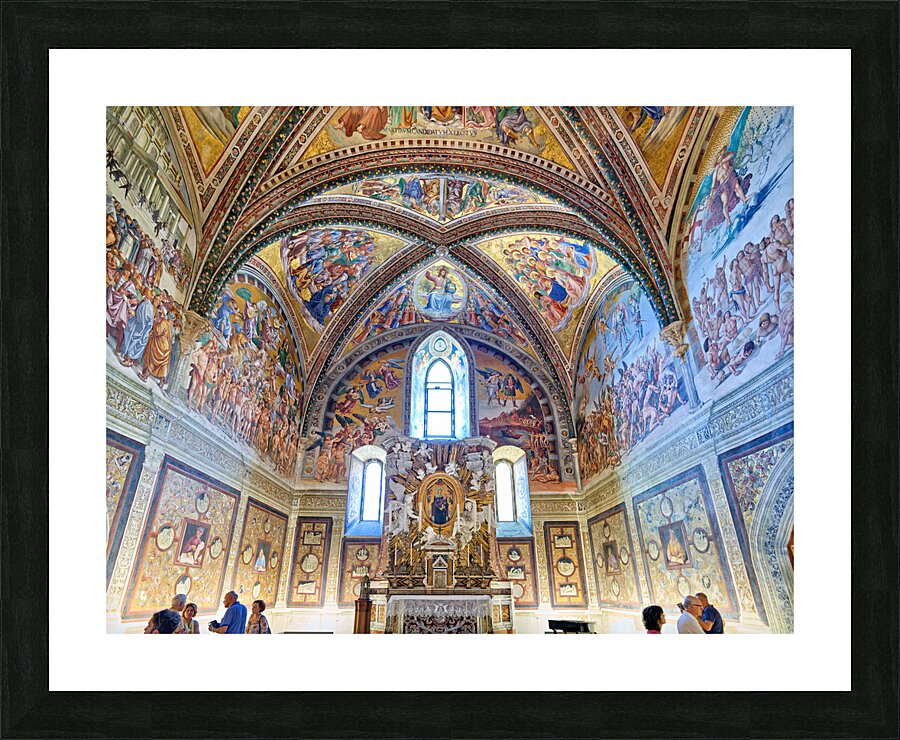 Orvieto Umbria Italy. The chapel of the Madonna di San Brizio frescoed by Fra Angelico Benozzo Gozzoli and Luca Signorelli Picture Frame print