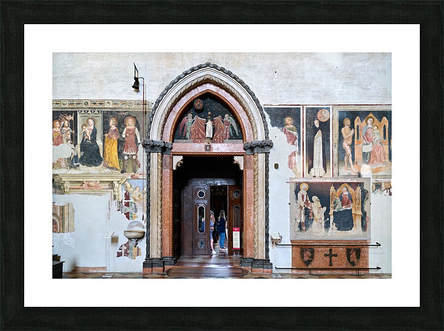 Verona Veneto Italy. The Basilica of Saint Anastasia. The entrance of the Cappella Giusti Giusti chapel Picture Frame print