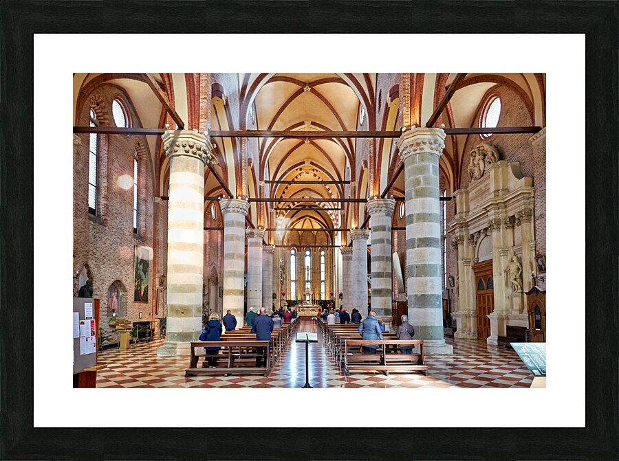 Vicenza Veneto Italy. The interiors of the church of San Lorenzo Picture Frame print