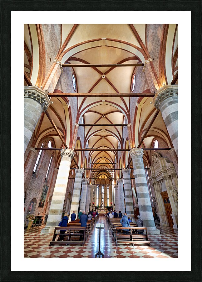 Vicenza Veneto Italy. The interiors of the church of San Lorenzo Picture Frame print