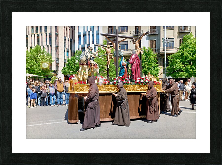 Zaragoza. Saragossa. Aragon. Spain.  Processions of the Easter Holy Week Picture Frame print