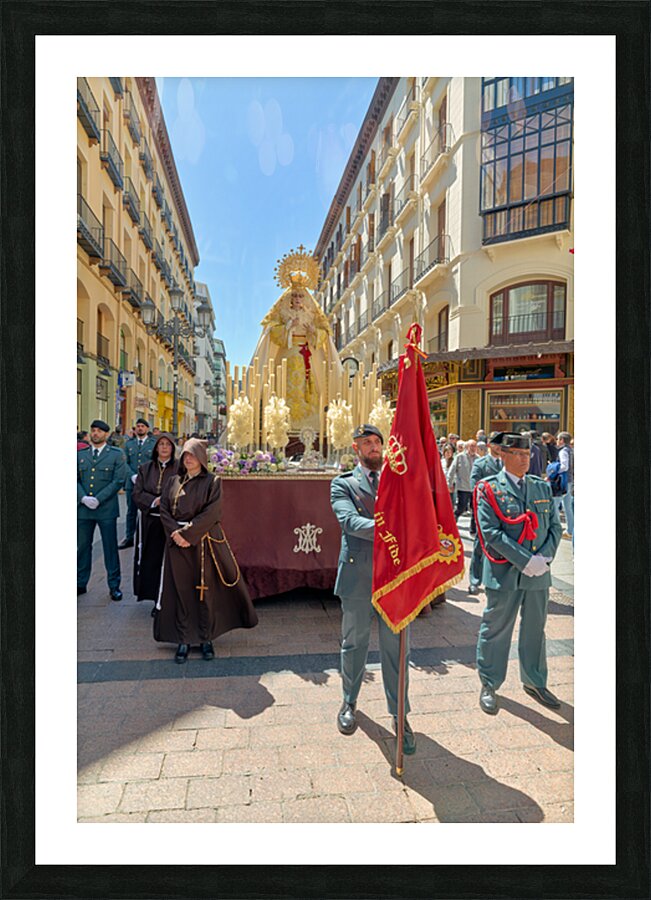 Zaragoza. Saragossa. Aragon. Spain.  Processions of the Easter Holy Week Picture Frame print