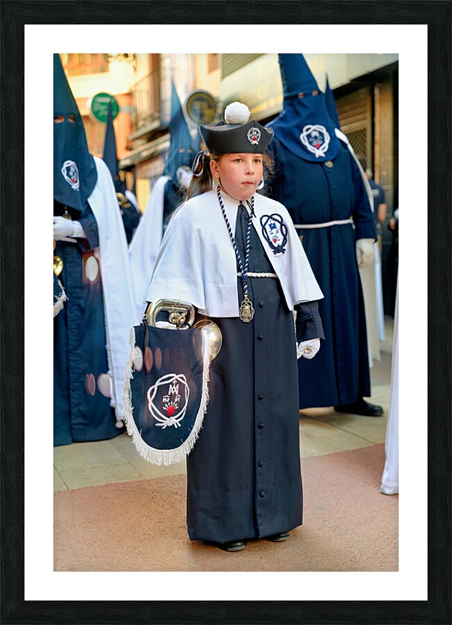 Zaragoza. Saragossa. Aragon. Spain.  Processions of the Easter Holy Week Picture Frame print