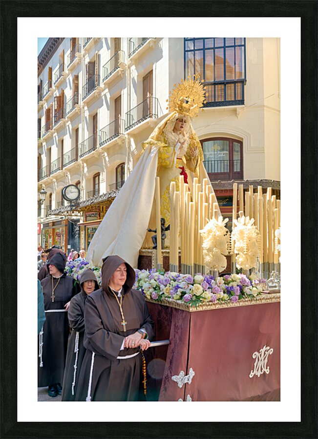 Zaragoza. Saragossa. Aragon. Spain.  Processions of the Easter Holy Week Picture Frame print