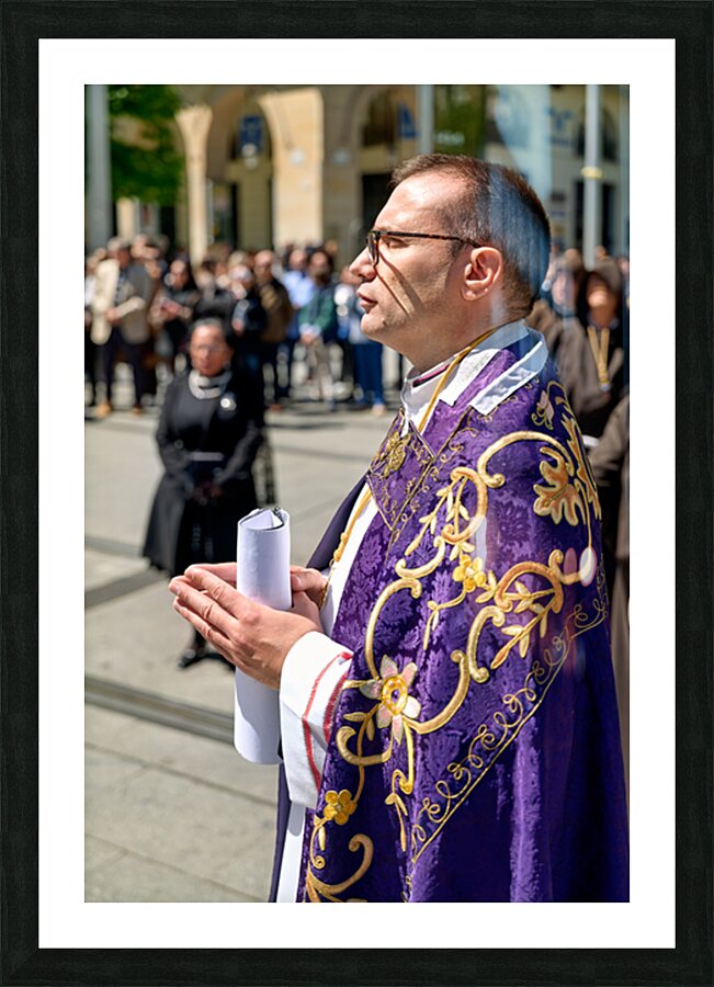 Zaragoza. Saragossa. Aragon. Spain.  Processions of the Easter Holy Week Picture Frame print