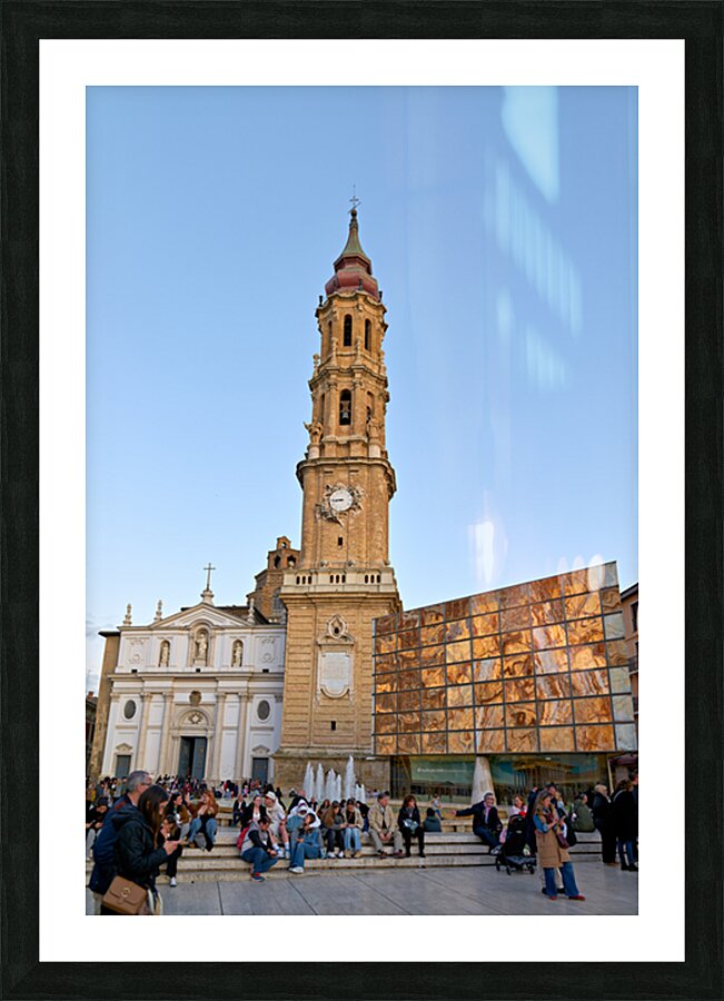 Zaragoza Spain. Cathedral of the Savior of Zaragoza. Catedral del Salvador   La Seo. Museo del Foro de Caesaraugusta Picture Frame print