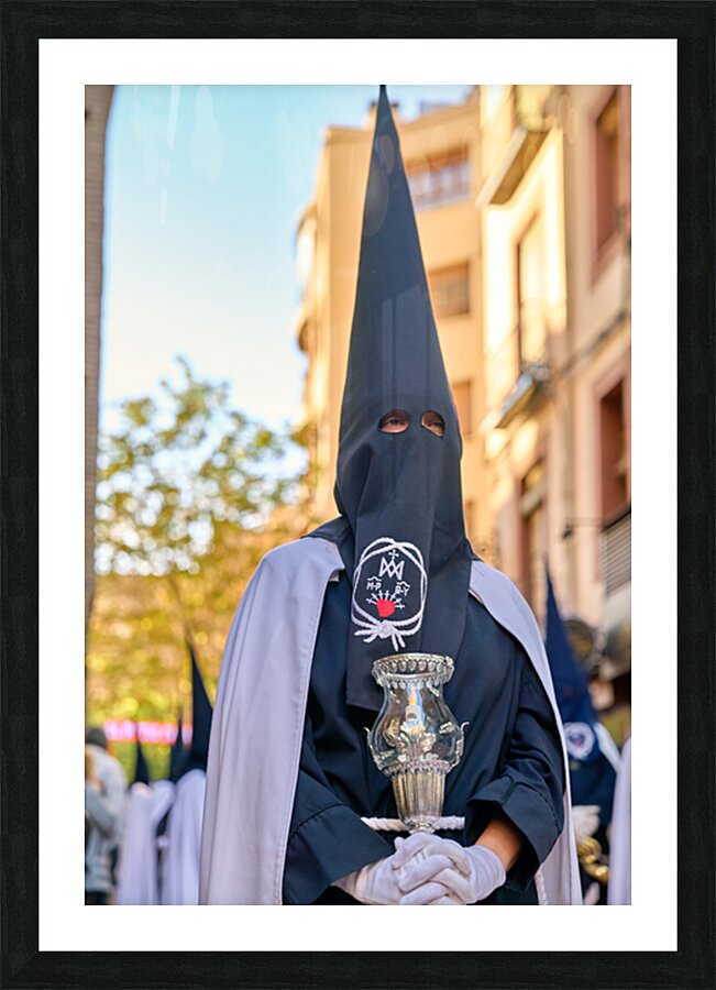 Zaragoza. Saragossa. Aragon. Spain.  Processions of the Easter Holy Week Picture Frame print