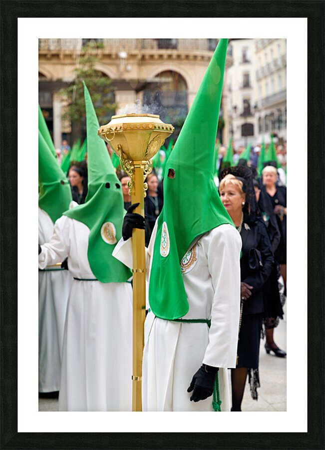 Zaragoza. Saragossa. Aragon. Spain.  Processions of the Easter Holy Week Picture Frame print
